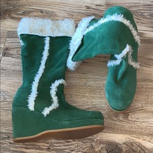 Sugar suede wedge boots